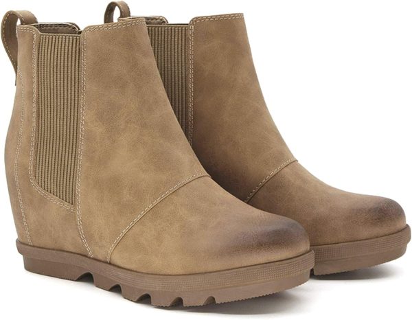 Athlefit Women's Wedge Boots Comfortable Ankle Wedge Booties - Image 9